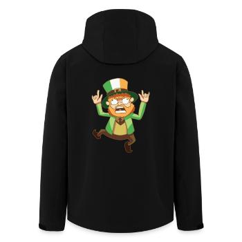Goblin fable Leprechaun Flag Ireland gift - Men’s Recycled Softshell Jacket by Stanley/Stella - black - Back - AI Model Male 185 light (185cm)
