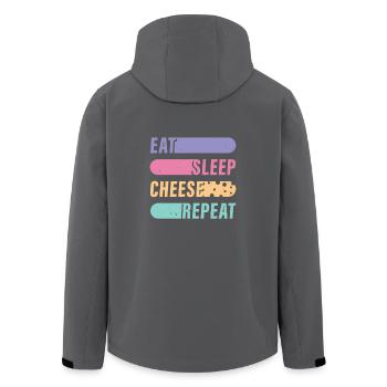 Fromage T-Shirt Cheese Lovers Cadeau Drôle Retro - Veste softshell homme en polyester recyclé Stanley/Stella - noir - Dos - AI Model Male 185 light (185cm)