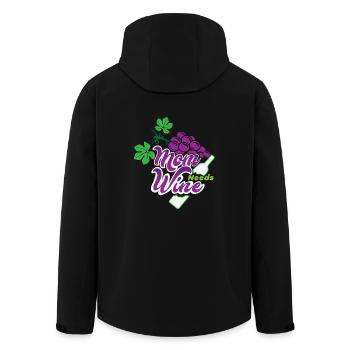 Mom Needs Wine Mother's Day Mom Gift - Men’s Recycled Softshell Jacket by Stanley/Stella - black - Back - AI Model Male 185 light (185cm)