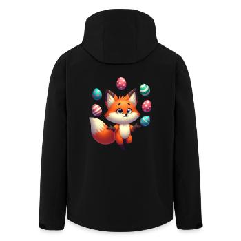 Jongler avec le renard roux avec les œufs de Pâques - Veste softshell homme en polyester recyclé Stanley/Stella - noir - Dos - AI Model Male 185 light (185cm)