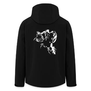 Maltese Dogs Dog Silhouette Wilsigns - Men’s Recycled Softshell Jacket by Stanley/Stella - black - Back - AI Model Male 185 light (185cm)