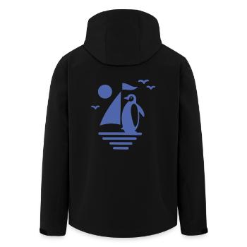 Pinguin Segelboot Silhouette Minimalistisch - Recycelte Männer Softshell-Jacke von Stanley/Stella - Schwarz - Hinten - AI Model Male 185 light (185cm)