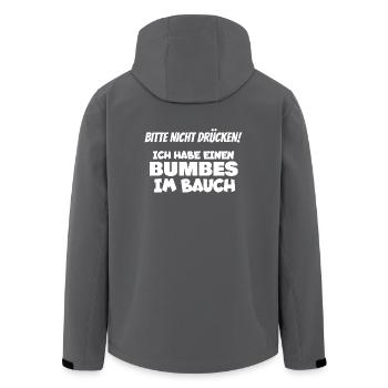 Nicht drücken Bumbes im Bauch Blähungen Furz - Recycelte Männer Softshell-Jacke von Stanley/Stella - Schwarz - Hinten - AI Model Male 185 light (185cm)