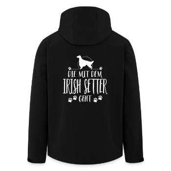 DIE MIT IRISH SETTER GEHT Hunde Spruch Wilsigns - Recycelte Männer Softshell-Jacke von Stanley/Stella - Schwarz - Hinten - AI Model Male 185 light (185cm)