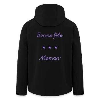 BONNE FÊTE MAMAN. MAMAN. FÊTE DES MÈRES. JE T'AIME - Veste softshell homme en polyester recyclé Stanley/Stella - noir - Dos - AI Model Male 185 light (185cm)