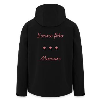 MAMAN. FÊTE DES MÈRES. BONNE FÊTE MAMAN - Veste softshell homme en polyester recyclé Stanley/Stella - noir - Dos - AI Model Male 185 light (185cm)