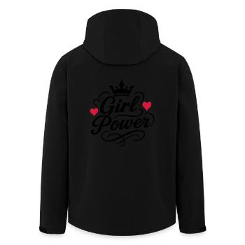 Girl Power Saying - Men’s Recycled Softshell Jacket by Stanley/Stella - black - Back - AI Model Male 185 light (185cm)