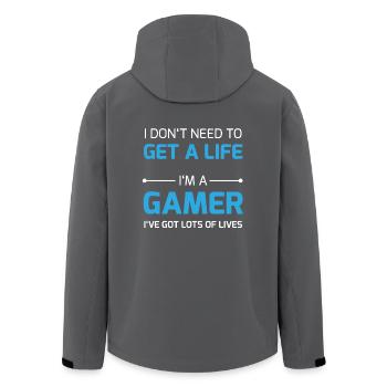 Gamer Life / Respawn Life Nerd Geek Zocker Over - Men’s Recycled Softshell Jacket by Stanley/Stella - black - Back - AI Model Male 185 light (185cm)
