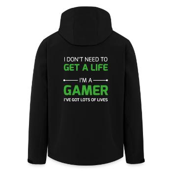 Gamer Life / Respawn Life Nerd Geek Zocker Over - Men’s Recycled Softshell Jacket by Stanley/Stella - black - Back - AI Model Male 185 light (185cm)