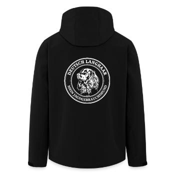 Deutsch Langhaar Jagdgebrauchshund Hunde Wilsigns - Recycelte Männer Softshell-Jacke von Stanley/Stella - Schwarz - Hinten - AI Model Male 185 light (185cm)