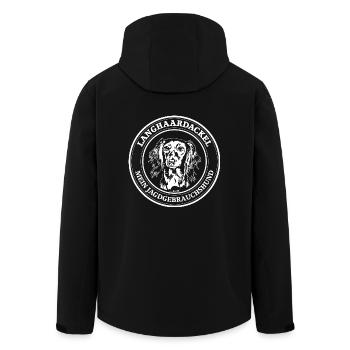 Langhaardackel Jagdgebrauchshund Jäger Wilsigns - Recycelte Männer Softshell-Jacke von Stanley/Stella - Schwarz - Hinten - AI Model Male 185 light (185cm)