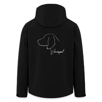 VIERÄUGEL Brandlbracke dog hunting dogs Wilsigns - Men’s Recycled Softshell Jacket by Stanley/Stella - black - Back - AI Model Male 185 light (185cm)