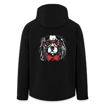 CAVALIER KING CHARLES SPANIEL Jeunes chiens de Wilsign - Veste softshell homme en polyester recyclé Stanley/Stella - noir - Dos - AI Model Male 185 light (185cm)