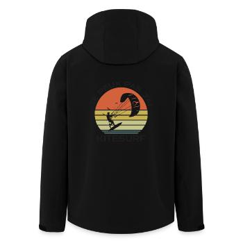 I can't I kite funny kitesurfing gift - Men’s Recycled Softshell Jacket by Stanley/Stella - black - Back - AI Model Male 185 light (185cm)