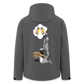 Skelett betet Bier von Weizen träumen denken - Recycelte Männer Softshell-Jacke von Stanley/Stella - Schwarz - Hinten - AI Model Male 185 light (185cm)