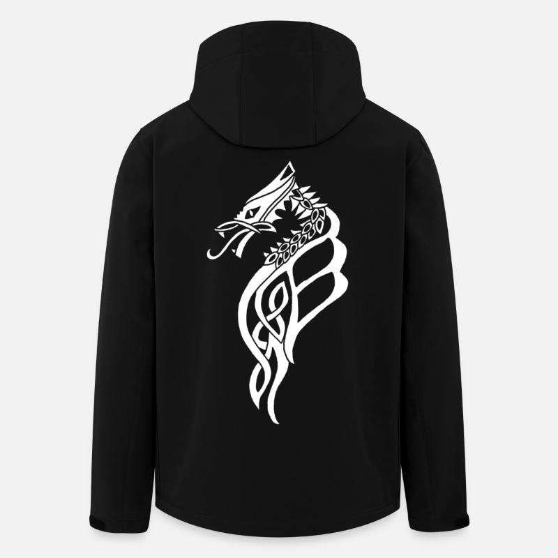 Großer weißer keltischer Drache - Recycelte Männer Softshell-Jacke von Stanley/Stella - Schwarz