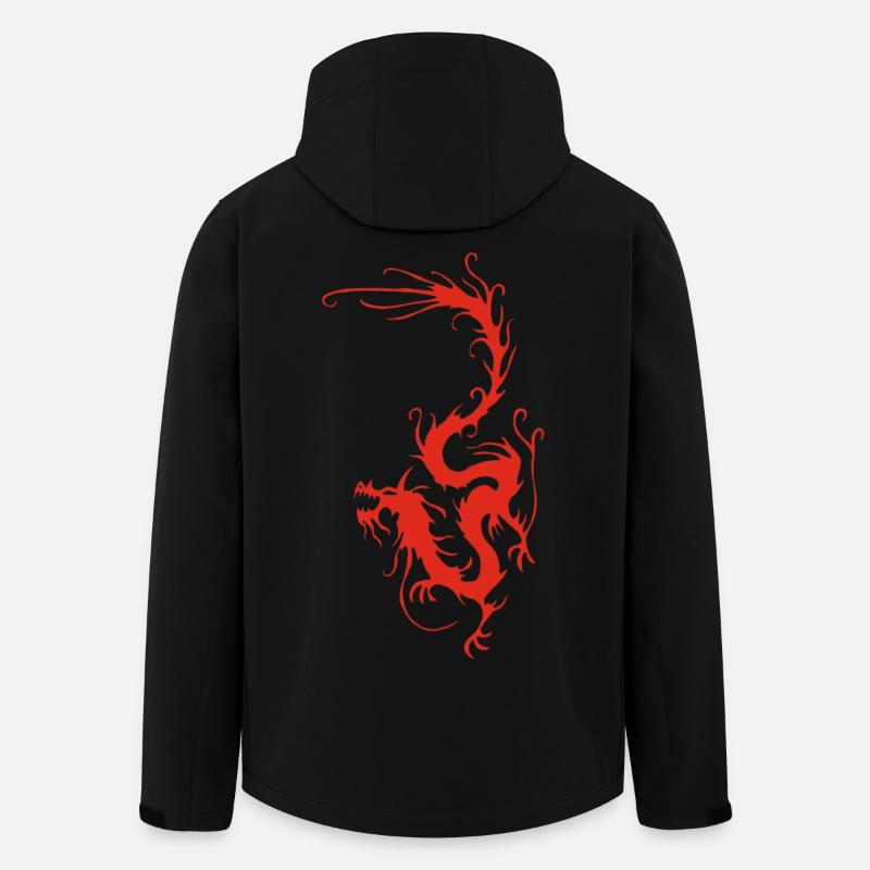 Roter Rauchdrache - Recycelte Männer Softshell-Jacke von Stanley/Stella - Schwarz