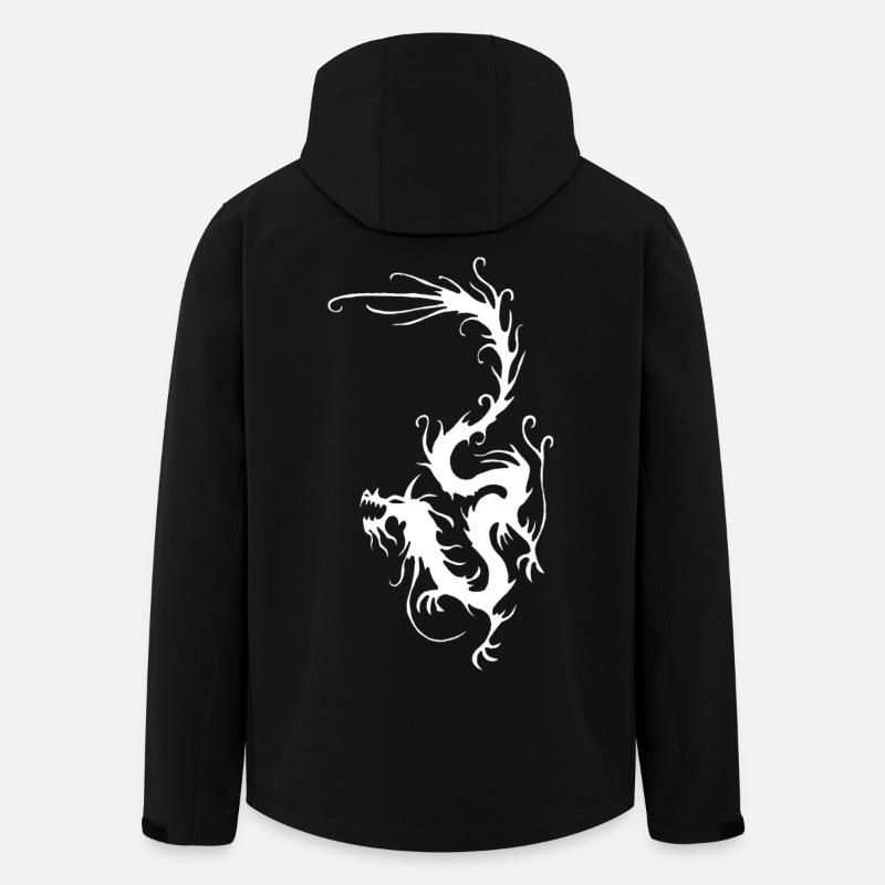 White Smoke Dragon - Men’s Recycled Softshell Jacket by Stanley/Stella - black