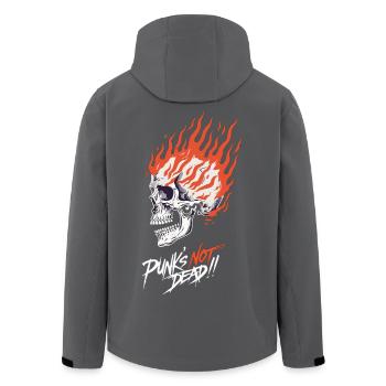 Crâne en Flammes Punk’s Not Dead – Burning Skull - Men’s Recycled Softshell Jacket by Stanley/Stella - anthracite - Back - AI Model Male 185 light (185cm)
