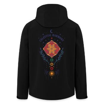 Spiritualité Harmonie Céleste Géométrie Sacrée - Veste softshell homme en polyester recyclé Stanley/Stella - noir - Dos - AI Model Male 185 light (185cm)