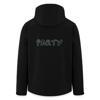 Party #party, Party tshirt - Men’s Recycled Softshell Jacket by Stanley/Stella - black - Back - AI Model Male 185 light (185cm)