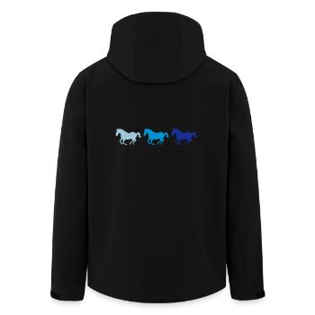 Trois chevaux au galop - Veste softshell homme en polyester recyclé Stanley/Stella - noir - Dos - AI Model Male 185 light (185cm)