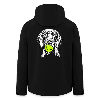 Balle allemande à poil court Balljunkie Dogs Wilsigns - Veste softshell homme en polyester recyclé Stanley/Stella - noir - Dos - AI Model Male 185 light (185cm)