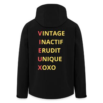 VIEUX Définition Senior Humour - Veste softshell homme en polyester recyclé Stanley/Stella - noir - Dos - AI Model Male 185 light (185cm)