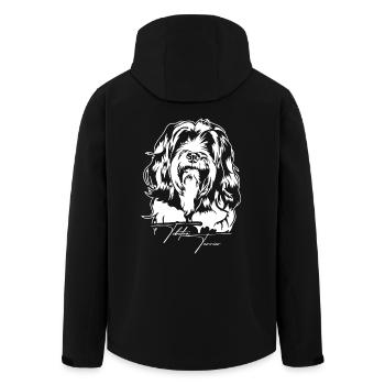 Tibetan Terrier Portrait Dog Portrait Wilsigns - Men’s Recycled Softshell Jacket by Stanley/Stella - black - Back - AI Model Male 185 light (185cm)