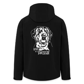 Adoré par un grand bouvier suisse Swissie - Veste softshell homme en polyester recyclé Stanley/Stella - noir - Dos - AI Model Male 185 light (185cm)