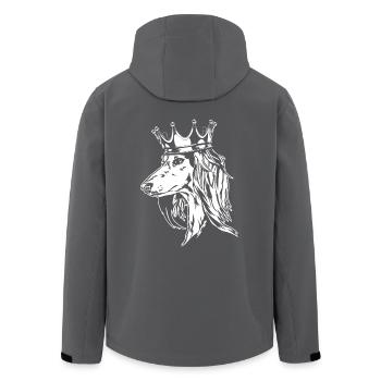 SALUKI Krone Dogs Greyhound Wilsigns - Men’s Recycled Softshell Jacket by Stanley/Stella - black - Back - AI Model Male 185 light (185cm)