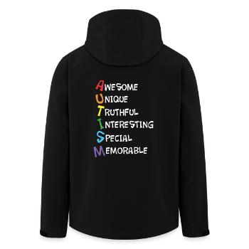 Impressionnant T-shirt Acrostic Awareness Awism - Veste softshell homme en polyester recyclé Stanley/Stella - noir - Dos - AI Model Male 185 light (185cm)