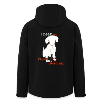 Beagle I Hear You I am Just Not Listening - Men’s Recycled Softshell Jacket by Stanley/Stella - black - Back - AI Model Male 185 light (185cm)