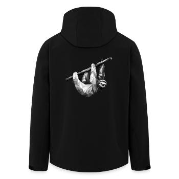 Das Faultier im polygonalen Stil - Recycelte Männer Softshell-Jacke von Stanley/Stella - Schwarz - Hinten - AI Model Male 185 light (185cm)