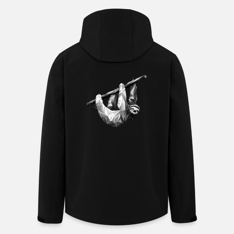 The sloth in polygonal style - Men’s Recycled Softshell Jacket by Stanley/Stella - black