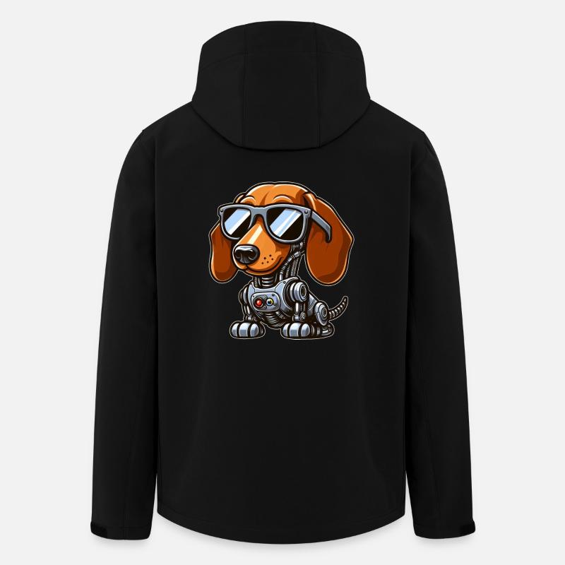 Dackel Roboter Sci-Fi Mech Cyborg Hund - Recycelte Männer Softshell-Jacke von Stanley/Stella - Schwarz