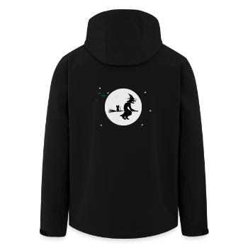 Die Hexe / Die Hexe - Recycelte Männer Softshell-Jacke von Stanley/Stella - Schwarz - Hinten - AI Model Male 185 light (185cm)