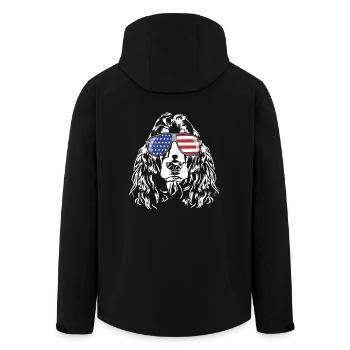 COCKER SPANIEL Amérique Flag Lunettes Chiens Wilsigns - Veste softshell homme en polyester recyclé Stanley/Stella - noir - Dos - AI Model Male 185 light (185cm)