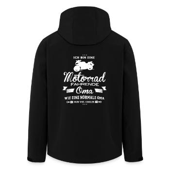 Biker-Oma Shirt-Coole-Oma - Recycelte Männer Softshell-Jacke von Stanley/Stella - Schwarz - Hinten - AI Model Male 185 light (185cm)