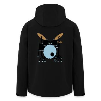 Batterie Instrument Idée Cadeau Musique Groupe - Veste softshell homme en polyester recyclé Stanley/Stella - noir - Dos - AI Model Male 185 light (185cm)