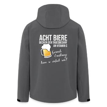 Acht Biere Vitamin C - Recycelte Männer Softshell-Jacke von Stanley/Stella - Schwarz - Hinten - AI Model Male 185 light (185cm)