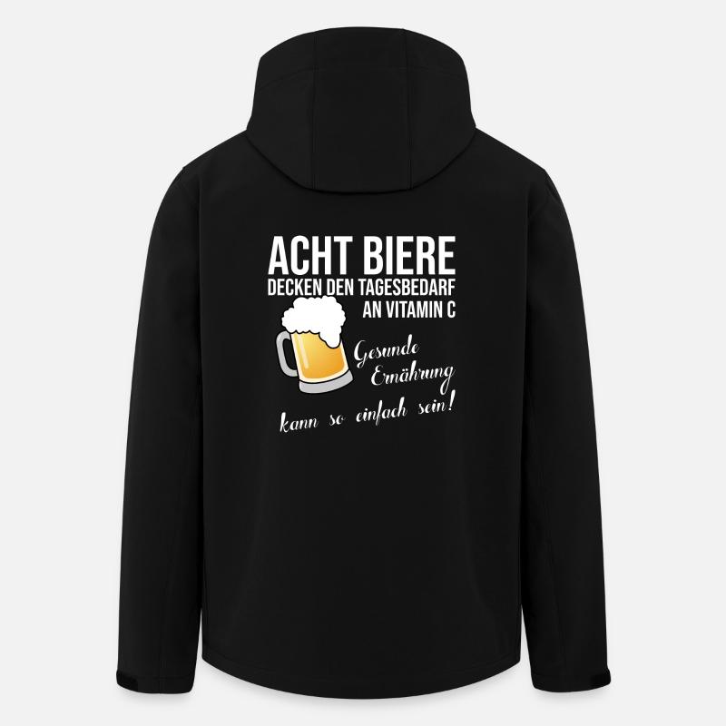 Huit bières Vitamine C - Veste softshell homme en polyester recyclé Stanley/Stella - noir