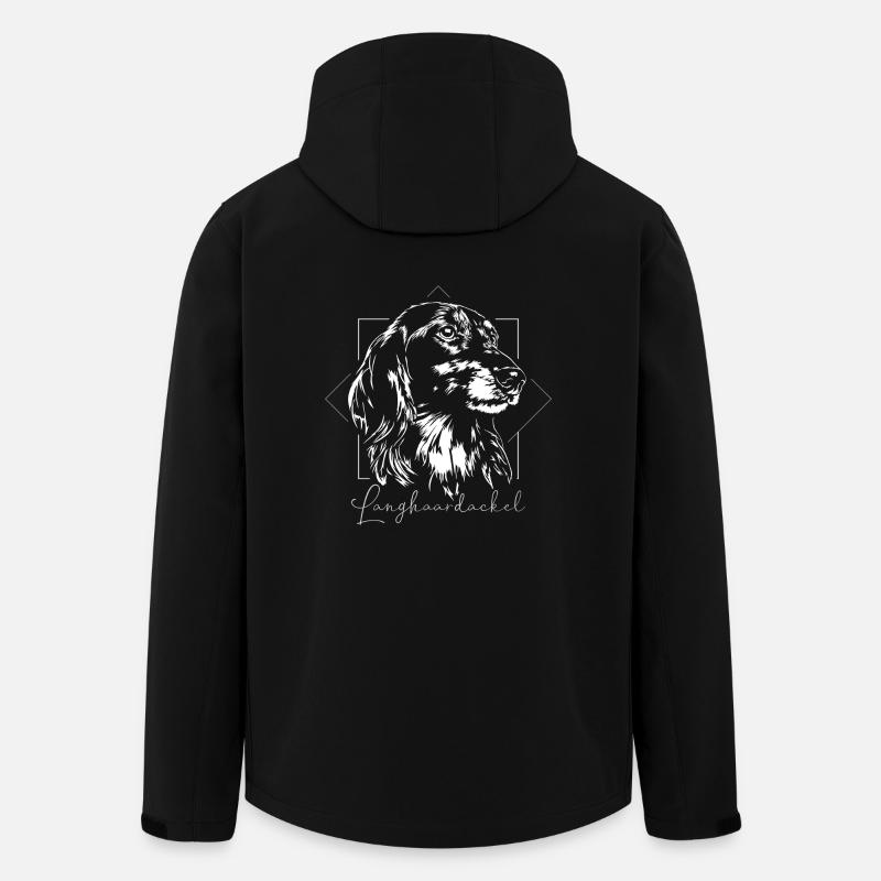 LANGHAARDACKEL Jagdhunde Hundeportrait Wilsigns - Recycelte Männer Softshell-Jacke von Stanley/Stella - Schwarz