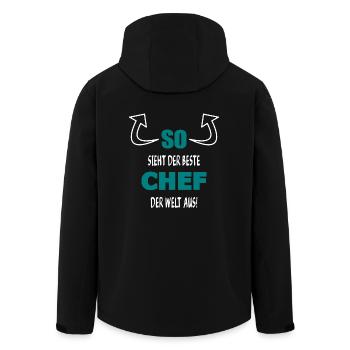 So sieht der beste Chef der Welt aus! - Recycelte Männer Softshell-Jacke von Stanley/Stella - Schwarz - Hinten - AI Model Male 185 light (185cm)