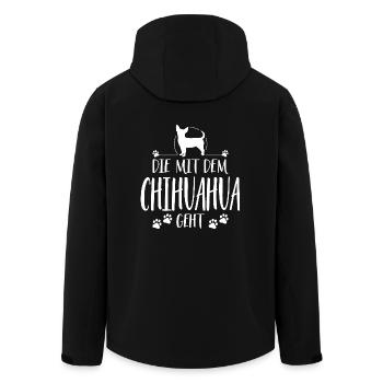 DIE MIT CHIHUAHUA GEHT Hundespruch Hunde Wilsigns - Recycelte Männer Softshell-Jacke von Stanley/Stella - Schwarz - Hinten - AI Model Male 185 light (185cm)