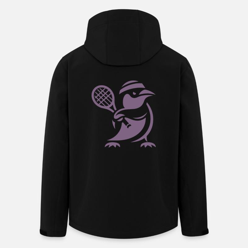 Minimalistischer Pinguin Tennisspieler Silhouette - Recycelte Männer Softshell-Jacke von Stanley/Stella - Schwarz