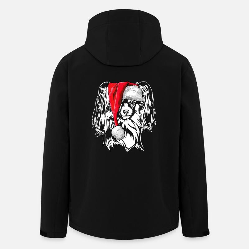 Santa Papillon Weihnachten Nikolaus Hunde Wilsigns - Recycelte Männer Softshell-Jacke von Stanley/Stella - Schwarz