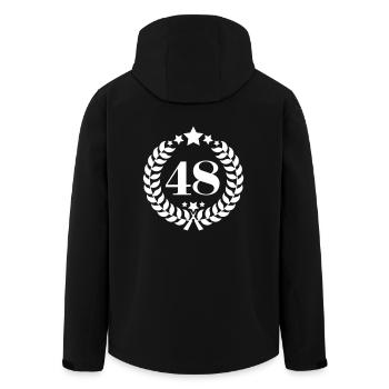 48th birthday wreath number 48 vintage age - Men’s Recycled Softshell Jacket by Stanley/Stella - black - Back - AI Model Male 185 light (185cm)