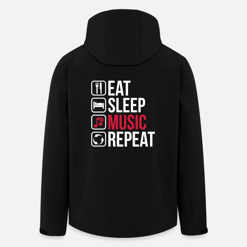 Eat Sleep Music Repeat - Recycelte Männer Softshell-Jacke von Stanley/Stella - Schwarz