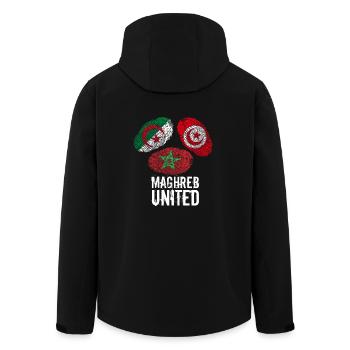 MAGHREB UNITED المغرب - Recycelte Männer Softshell-Jacke von Stanley/Stella - Schwarz - Hinten - AI Model Male 185 light (185cm)